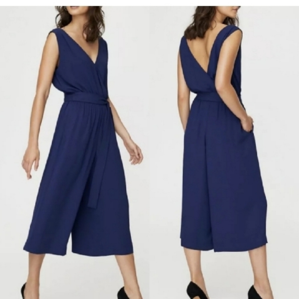 Babaton Aritzia Maximillian Navy Jumpsuit